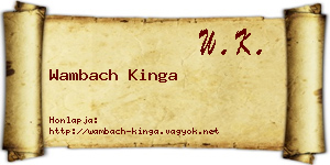 Wambach Kinga névjegykártya